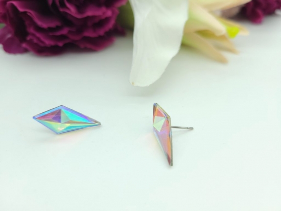 Preview: Glitzer Ohrstecker Diamantform